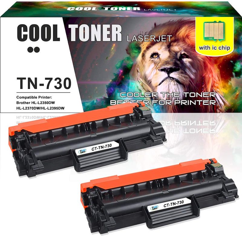 Compatible Toner Cartridge TN730 (2 Pack) for Brother HL-L2350DW